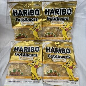 Haribo Pineapple Goldbears Limited Edition Four 8 oz bags Candy Gummy Bears